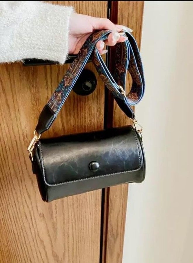 AKSUTI Women's Crossbody Bag, Black Faux Leather, Shoulder Strap, Medium Size (Black) - Image 2